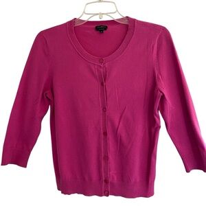 TALBOTS Pink Pima Cotton Cardigan Sweater